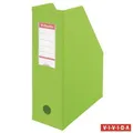 Stojan na časopisy, skladacie, Vivida zelená, 100 mm, PVC/ kartón, ESSELTE
